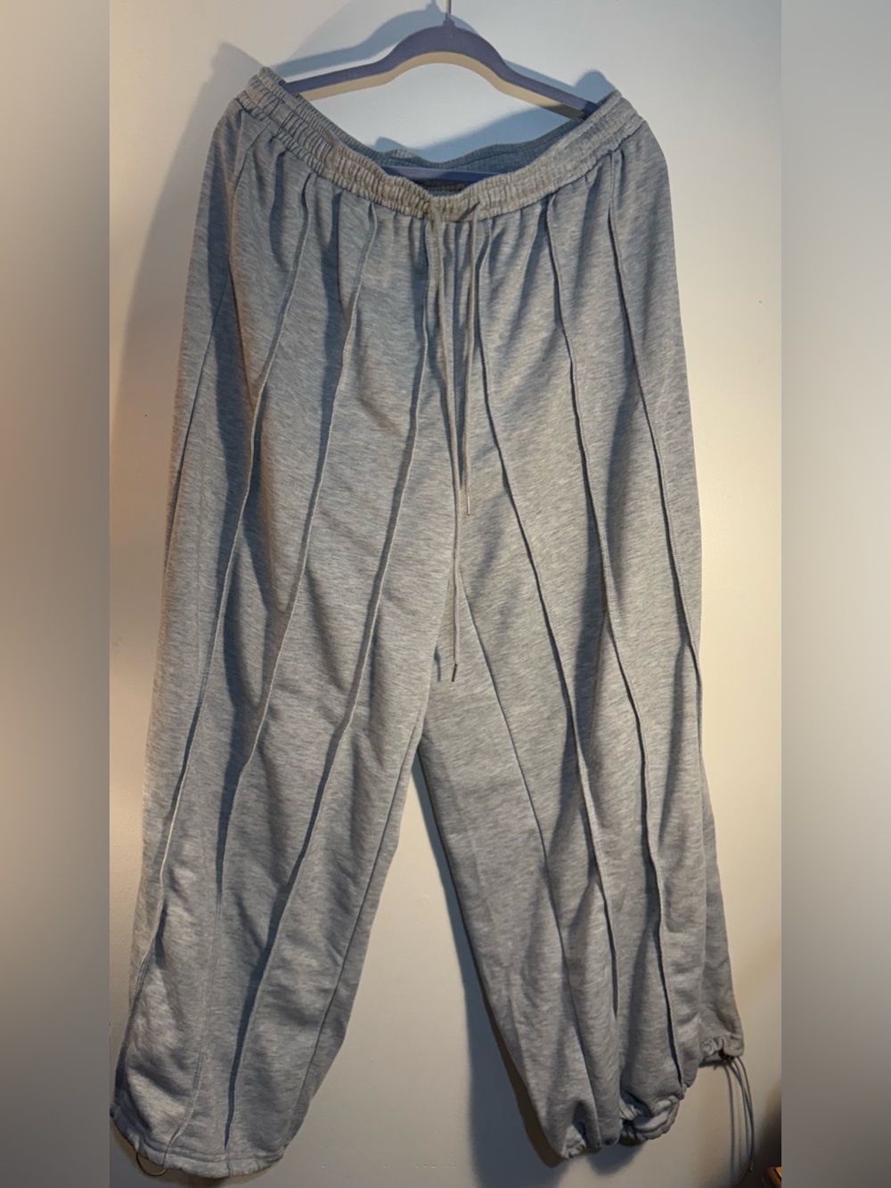 SHEIN Light Gray Wide Leg Drawstring Joggers